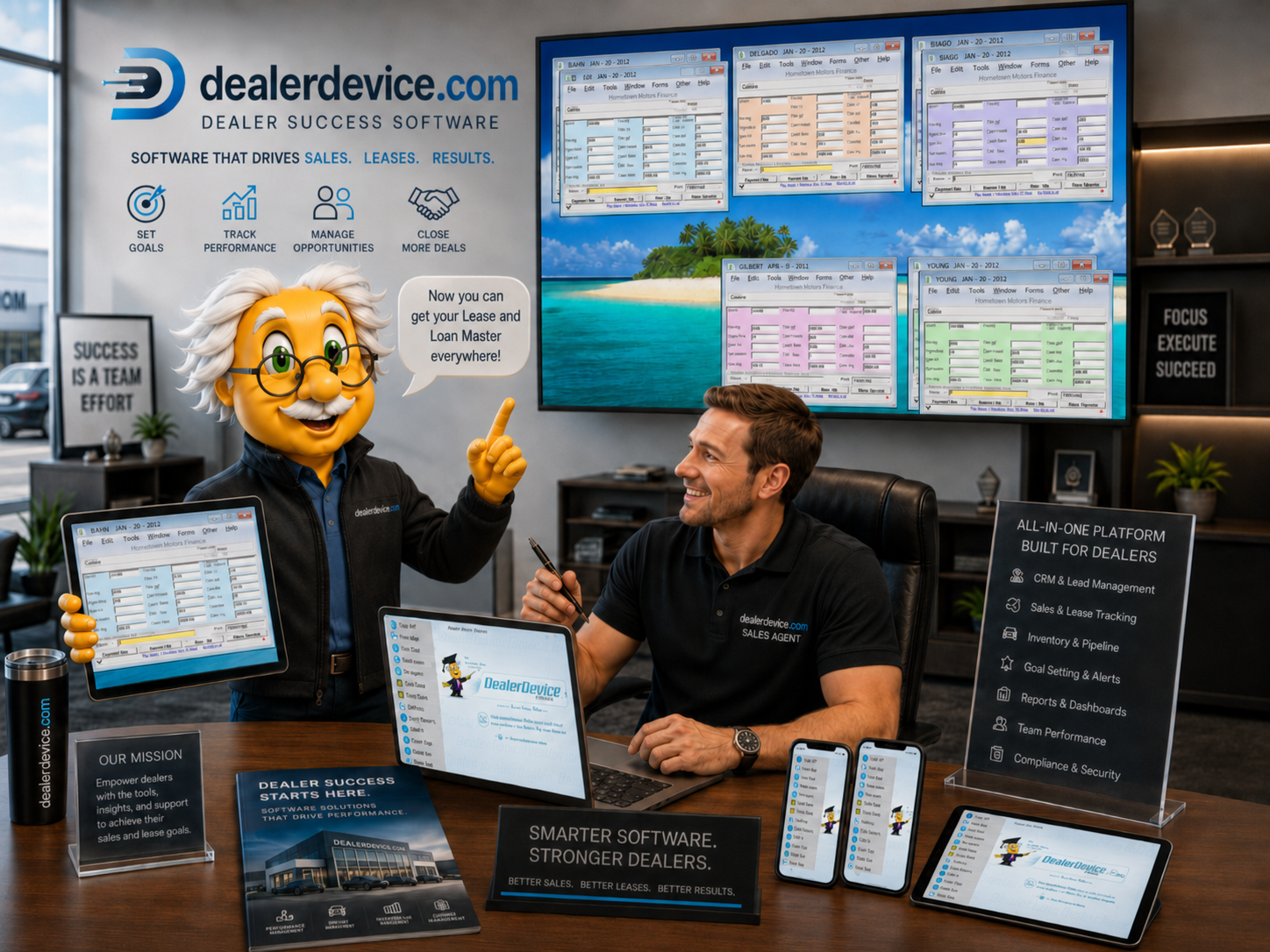 DealerDevice Online software on desktop, tablet and mobile devices